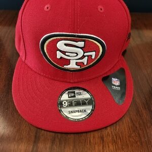 Authentic NFL New Era San Francisco 49ers 9FIFTY Snap-Back Cap Hat - Red/Black